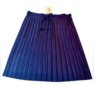 NWT Bruuns Bazaar of Denmark Women's Pleated Navy Drawstring Skirt, Size 38/M